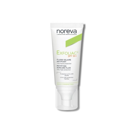 NOREVA EXFOLIAC Fluide solaire matifiant SPF50+, 40ml