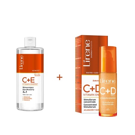 LIRENE PACK C + D PRO VITAMIN ENERGY SERUM 30ML + C+E EAU MICELLAIRE 3 EN 1 400 ML