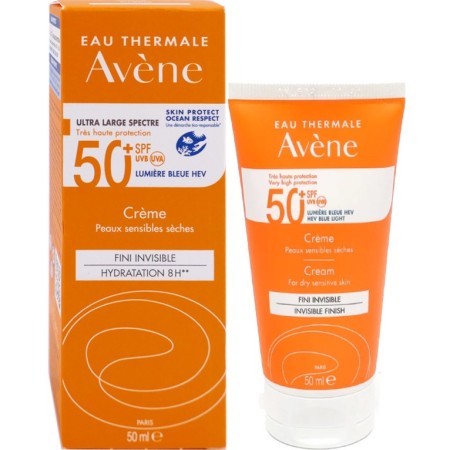 AVENE CREME SOLAIRE SPF50+ 50ML Hydratation 8h, Fini Invisible