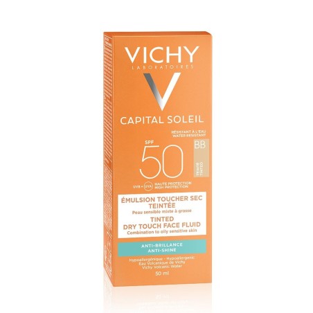 VICHY CAPITAL SOLEIL BB EMULSION TOUCHER SEC TEINTE SPF 50, 50ML