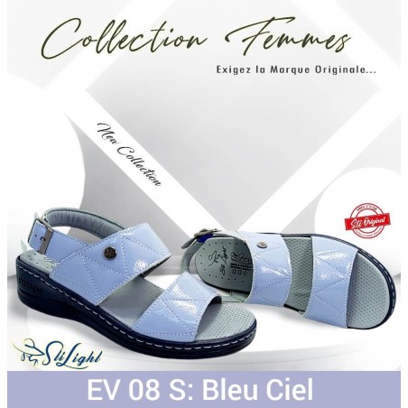 EV08 Sandale orthopédique - femme - BLEU CIEL