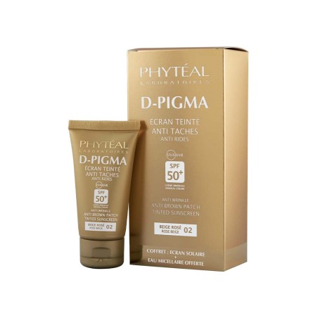 PHYTEAL D-PIGMA ECRAN SOLAIRE ANTI TÄCHES & ANTI ÂGES BEIGE ROSE SPF50+ +EAU MICELLAIRE 150ML OFFERT