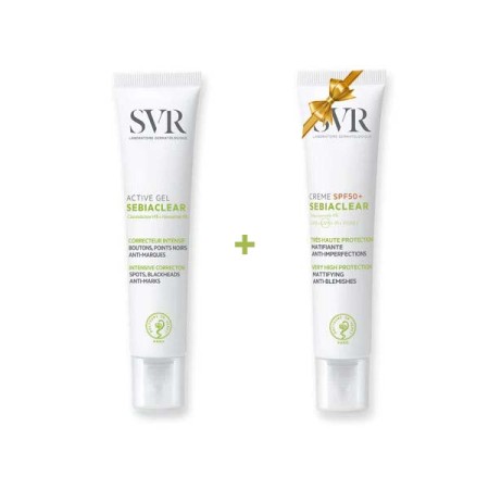 SVR SEBIACLEAR ACTIVE GEL CORRECTEUR INTENSIF 40ML+  CREME SPF50 SOLAIRE MATIFIANTE, 40ML offert