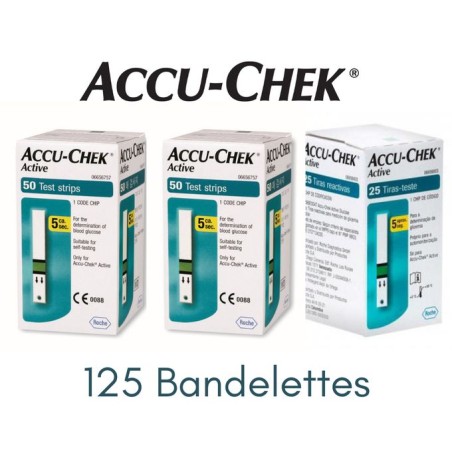 ACCU-CHEK PACK Active BANDELETTES ,125 bandelettes