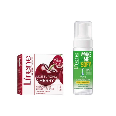 lirene pack mousse nettoyante éclaircissante 150ml + VEGAN CRÈME CERISE 50 ML