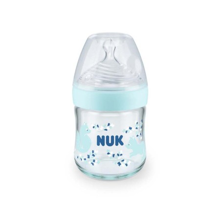 NUK BIBERON NATURE SENSE EN VERRE TAILLE S 120ML BLEU