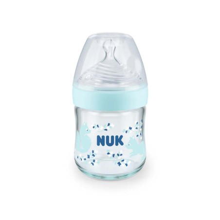 NUK BIBERON NATURE SENSE EN VERRE TAILLE S 120ML BLEU