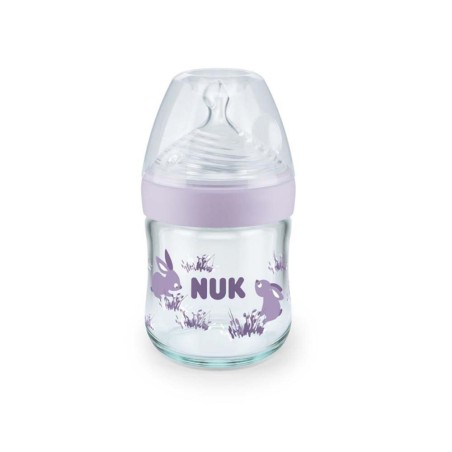 NUK BIBERON NATURE SENSE en verre 0-6M 120ML VIOLET