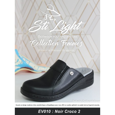 STI Sabot orthopédique - femme - Noir croco EV10