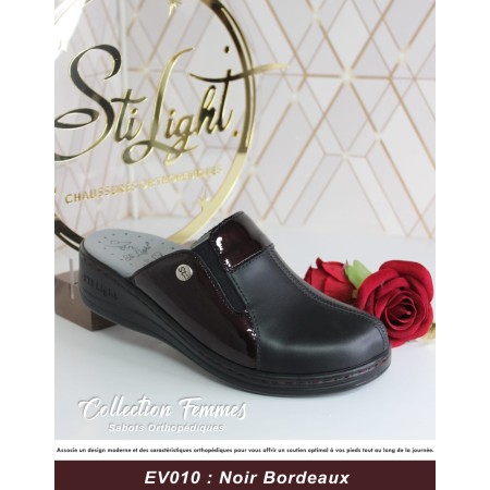 STI Sabot orthopédique - femme - Noir BORDEAUX EV10