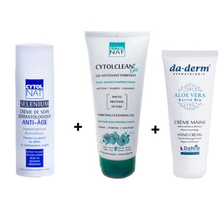 Pack CytolNat - Gel nettoyant CytolClean 150 ml + Cytol Selenium 50 ml + Da-derm mains 100 ml