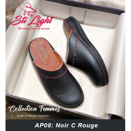 sabot orthopédique - femme - Noir - rouge