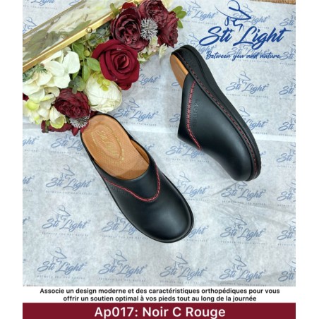 sabot orthopédique - femme - noir - rouge AP017