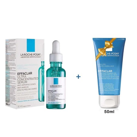 LA ROCHE POSAY EFFACLAR SERUM VISAGE ANTI IMPERFECTIONS 30ML + gel nettoyant effaclar 50 ml offert