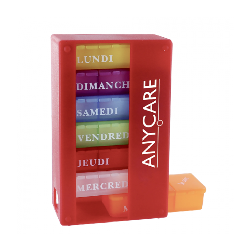 Anycare Pilulier Semainier rouge