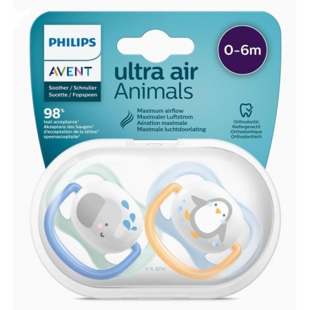 PHILIPS AVENT SUCETTE 0M+ ULTRA AIR ANIMALS