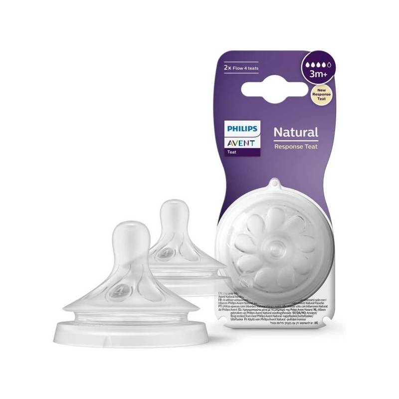 PHILIPS AVENT TETINE NATUREL 3MOIS+ DEBIT 4 2 PIECES