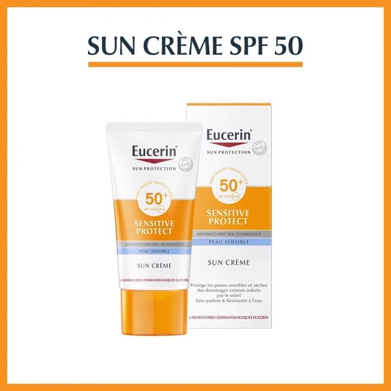 EUCERIN SUN SENSITIVE PROTECT CREME TRES HAUTE PROTECTION VISAGE SPF50+ 50ML