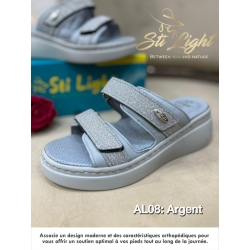 Claquette orthopédique - femme - GRIS ARGENT al08