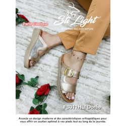Claquette orthopédique - femme - dorée FS011