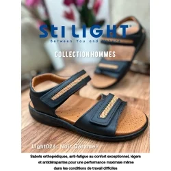 Sandale orthopédique - Homme - Noir caramel