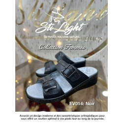 Claquette orthopédique - femme NOIRcroco ev014