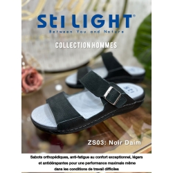 Claquette orthopédique - homme -NOIR DAIM ZS03