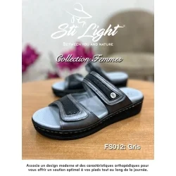Claquette orthopédique - femme gris fs012