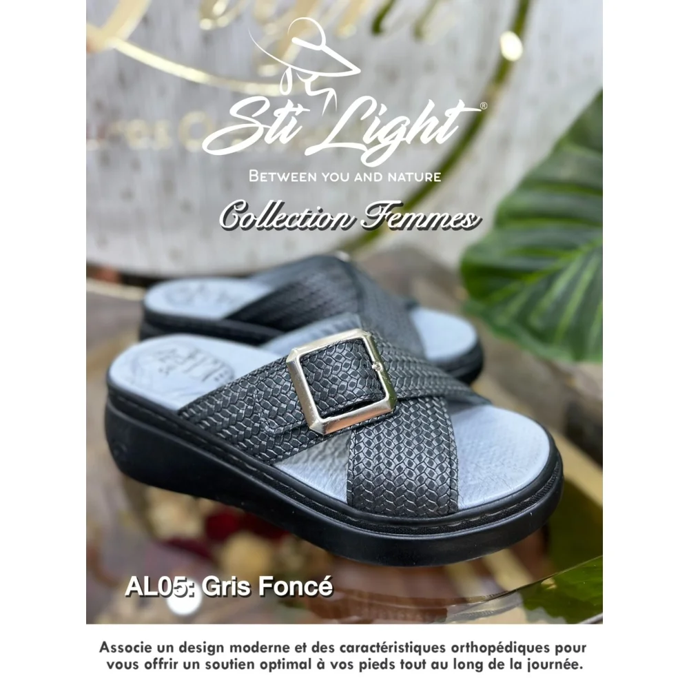 Claquette orthopédique - femme - GRIS FONCE al05 Claquette orthopédique - femme - GRIS FONCE al05