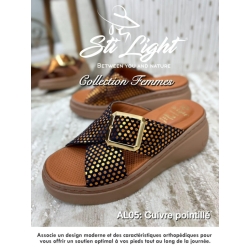 Claquette orthopédique - femme - CUIVRE POINTILLE al05