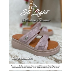 Claquette orthopédique - femme - Saumon al08