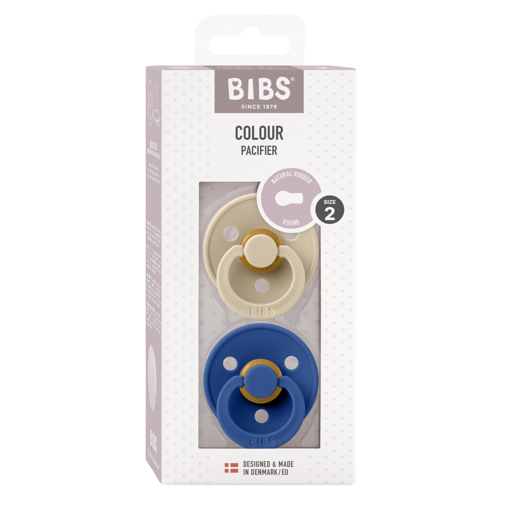 BIBS Pacifier Original COLOUR Latex SIZE2 Vanilla / Cornflower