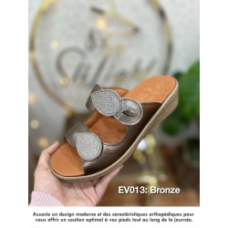 Claquette orthopédique - femme bronze ev013
