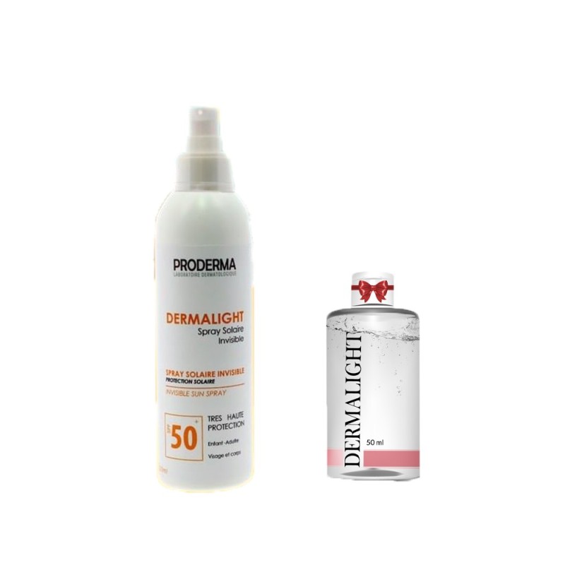 Proderma Dermalight - Spray Solaire Invisible 220 ML + Eau micellaire 50 ml offert