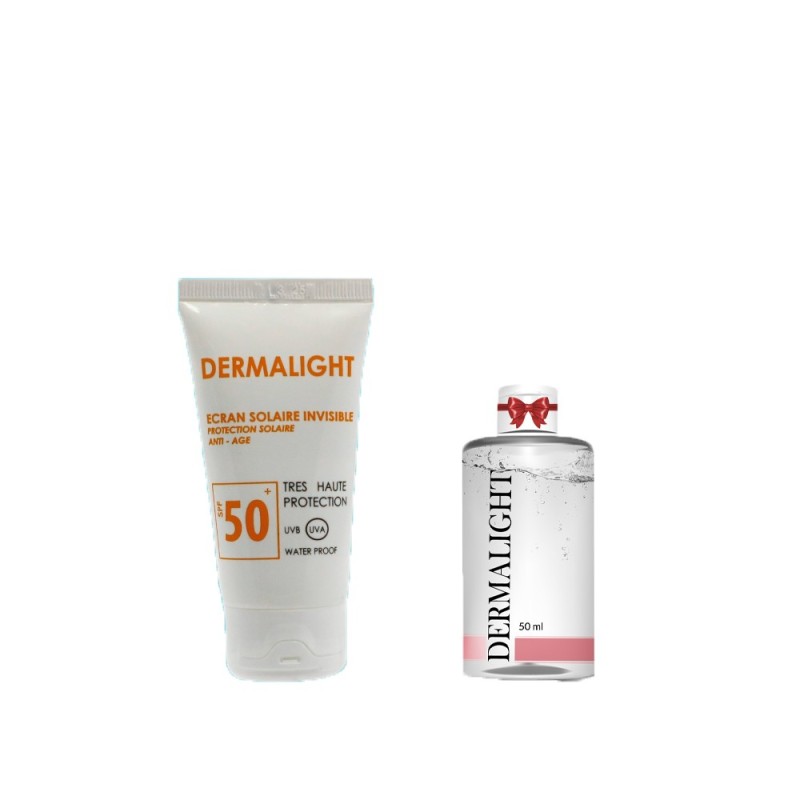 Proderma DERMALIGHT ECRAN INVISIBLE ANTI AGE SPF 50 + EAU MICELLAIRE 50 ML OFFERT