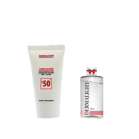 Proderma Dermalight - Creme Solaire Depigmentante + eau micellaire 50 ml offert