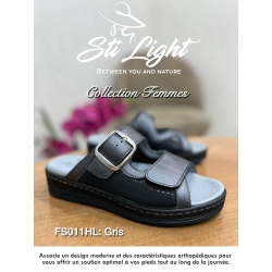 Claquette orthopédique - femme - gris FS011