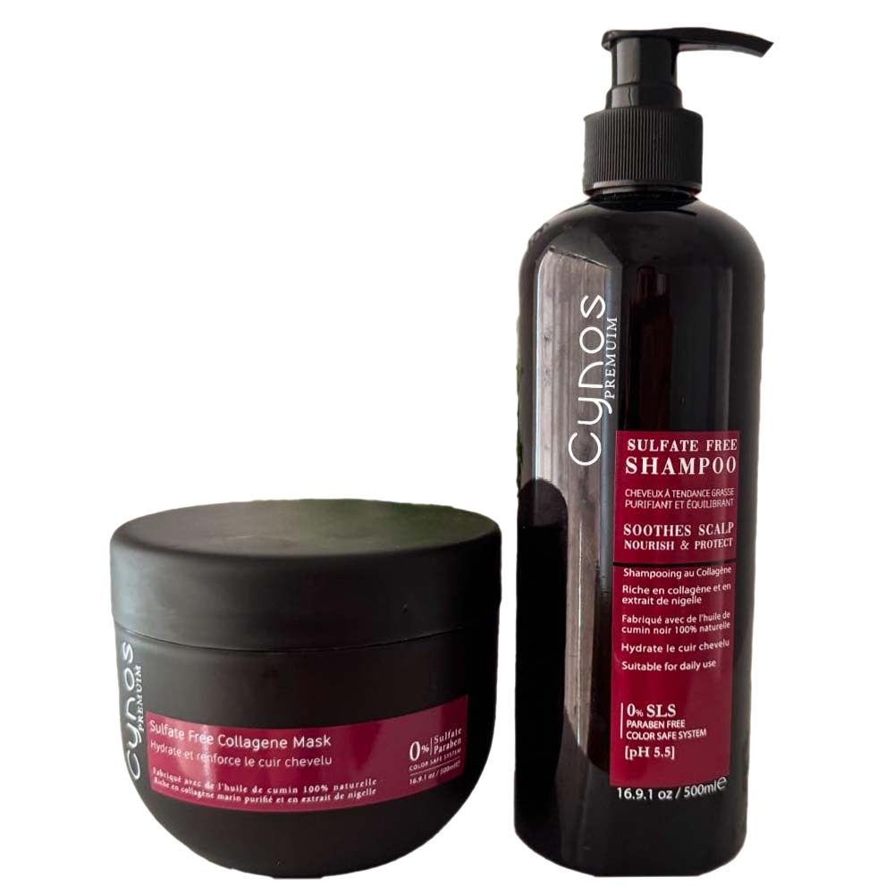 Cynos Pack Shamp collagène et extrait de nigelle -500 ml +Masque  collagène 500ML