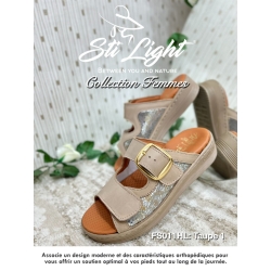 Claquette orthopédique - femme - taupe2 FS011
