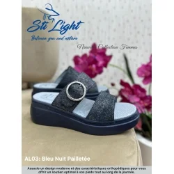 Claquette orthopédique - femme - BLEU NUIT PAILLETTE AL03