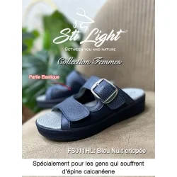 Claquette orthopédique - femme - bleu nuit crispée FS011