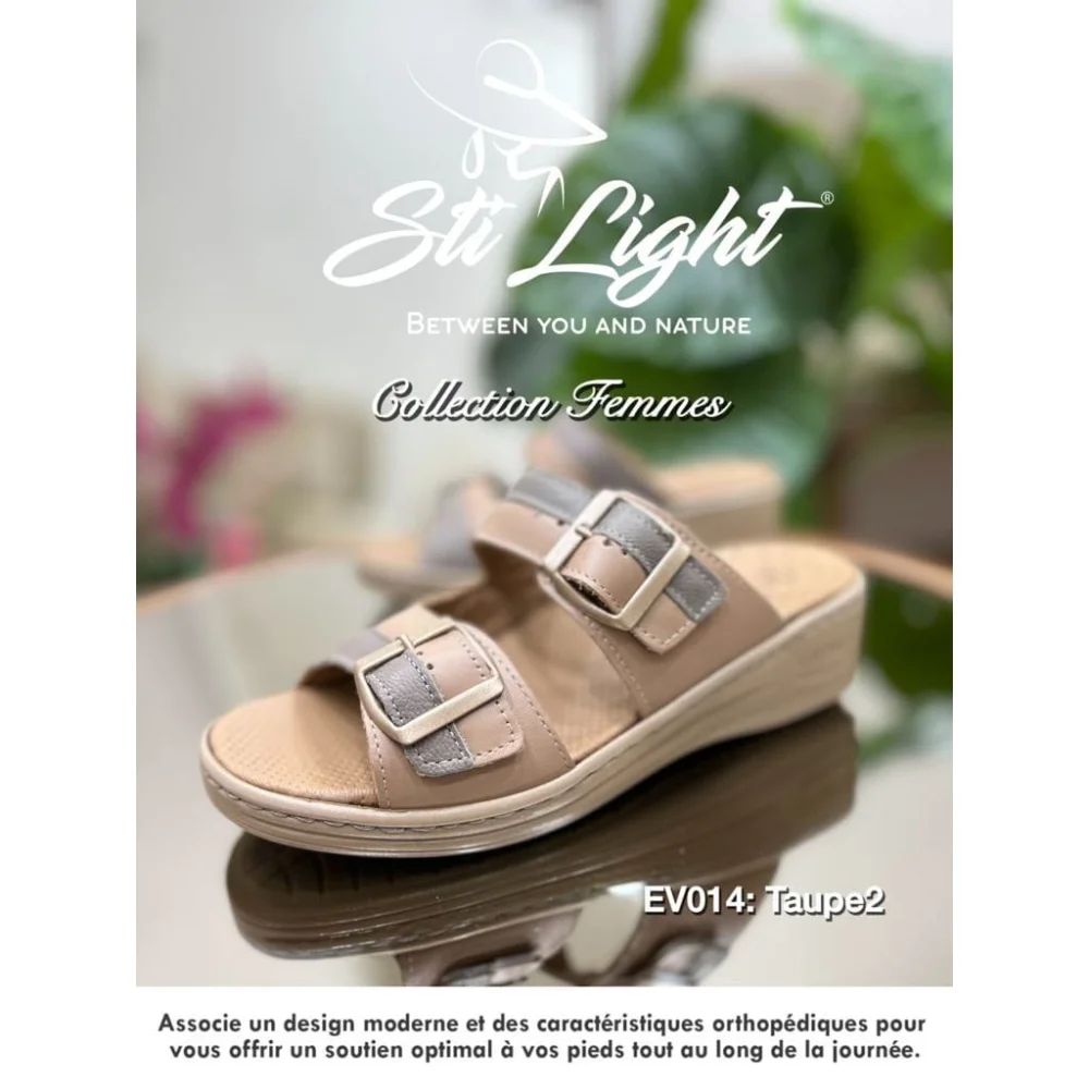 Claquette orthopédique - femme taupe2 ev014 Claquette orthopédique - femme taupe2 ev014