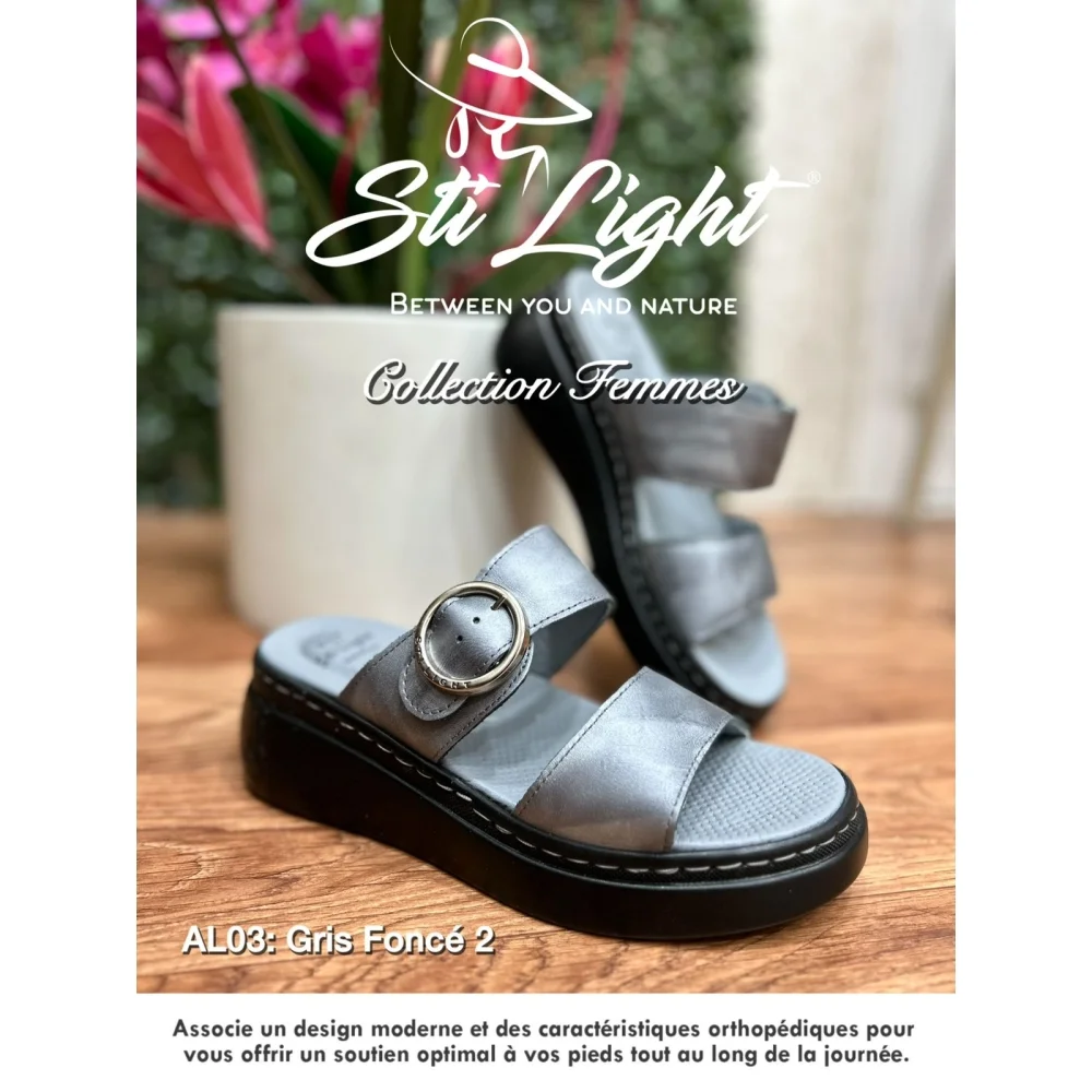 Claquette orthopédique - femme - Gris foncé AL03 Claquette orthopédique - femme - Gris foncé AL03