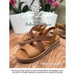 Sandale orthopédique - femme - CARAMEL2