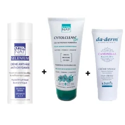 Pack CytolNat - Gel nettoyant CytolClean 150 ml + Cytol Selenium 50 ml + Da-derm visage 100 ml