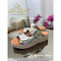 Claquette orthopédique - femme - taupe FS011