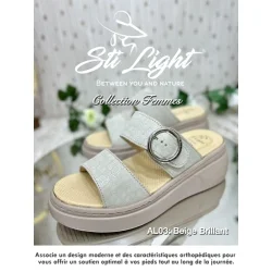 Claquette orthopédique - femme - BEIGE BRILLIANT al03