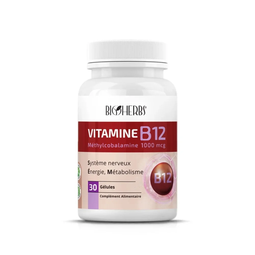 BIOHERBS - VITAMINE B12 30 GELULES BIOHERBS - VITAMINE B12 30 GELULES