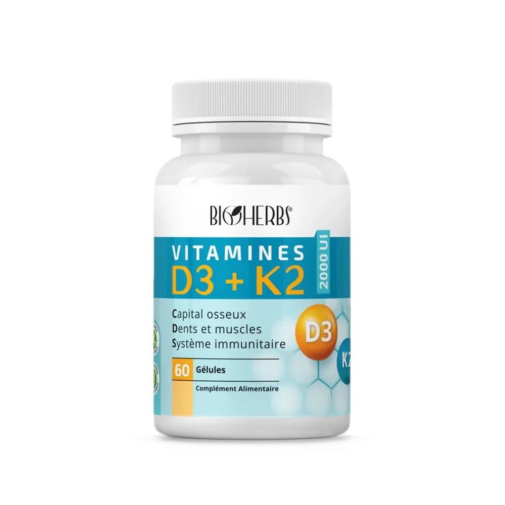 BIOHERBS VITAMINES D3+K2 30 GELULES