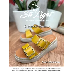 Claquette orthopédique femme MOUTARDE al 04